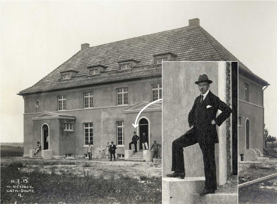 Freihstehendes Werkswohnhaus der Erftwerke kurz nach Fertigstellung um 1919